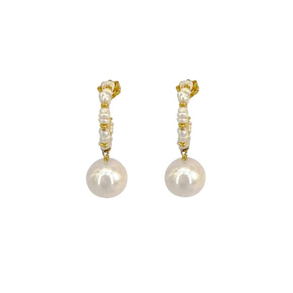 CHAN LUU Maiden Hoop Earrings in White Pearl - Picture 7 of 11